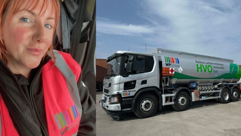 Collage of WP Group driver and WP Group tanker. Collage of WP Group driver and WP Group tanker.